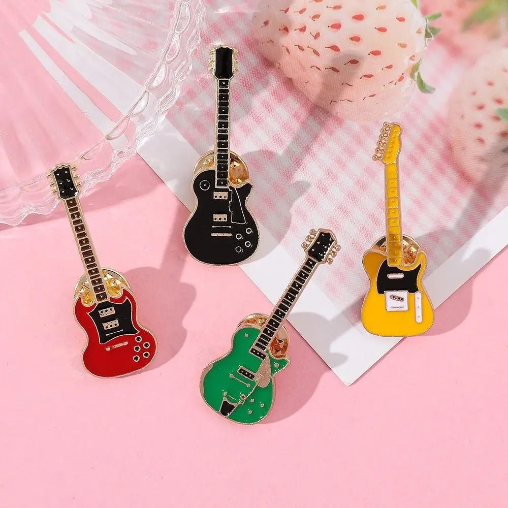 Musical Instrument Jewelry - 1/2/4 Buah Bros Gitar Enamel Logam