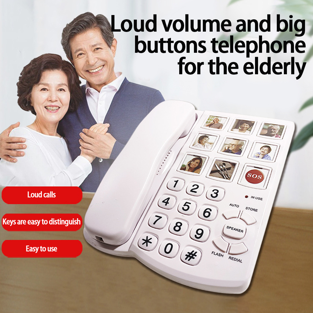 Musical Instrument Image - Telepon Kabel Tombol Besar dengan Speaker