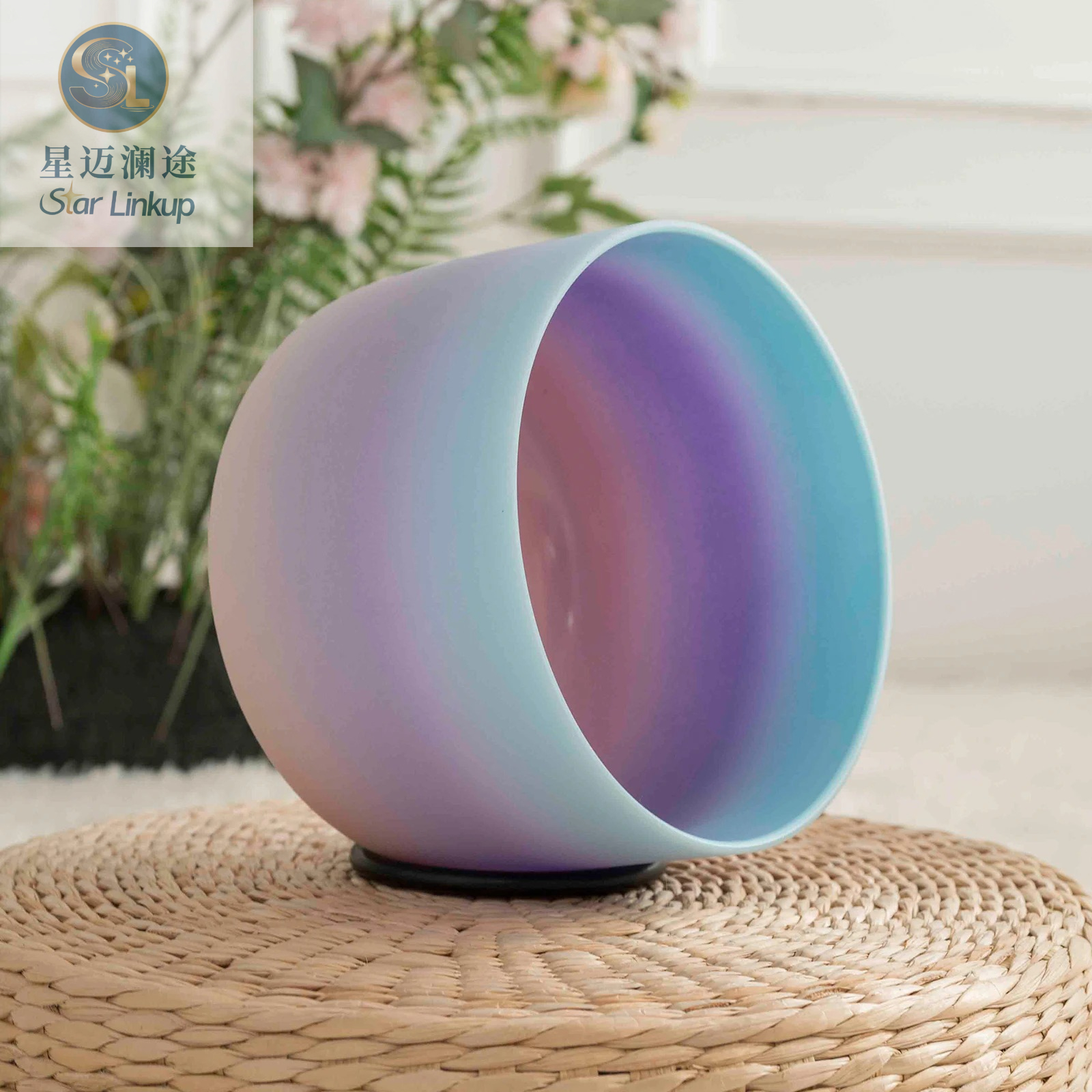Tibetan Singing Bowl - Star Linkup 8 Inch Rainbow Gradient