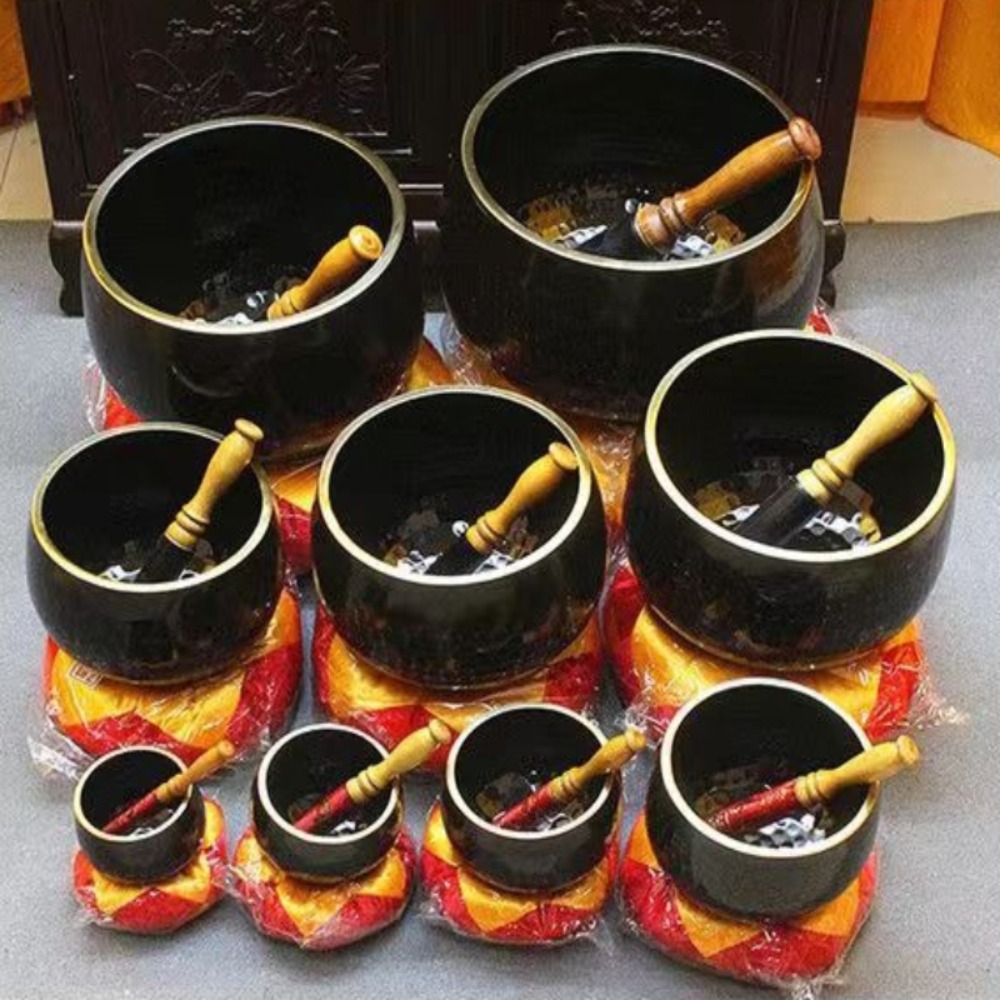 Tibetan Singing Bowl - Mangkuk Bernyanyi Tibet Tembaga Hitam 3.5-24