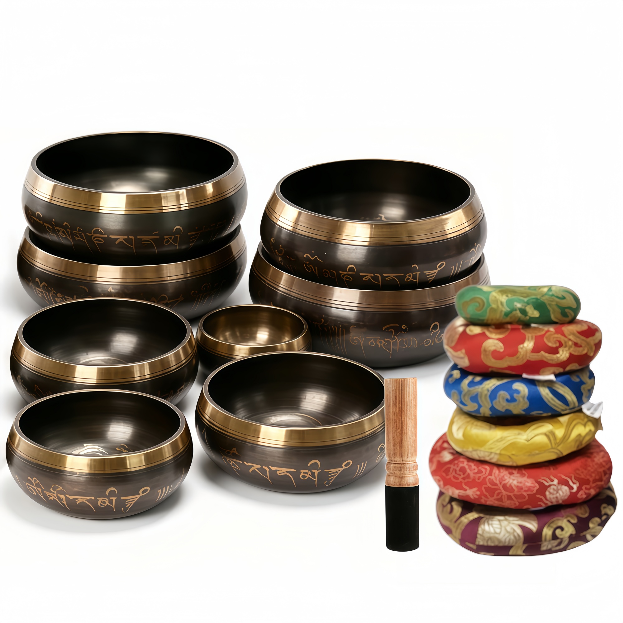 Tibetan Singing Bowl - Miwayer 8.5 ~ 20CM Set Mangkuk