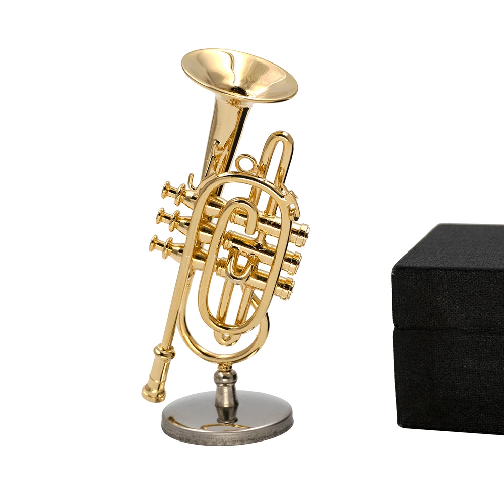 Musical Instrument Cornet - 1 Buah Miniatur Tembaga Cornet Model