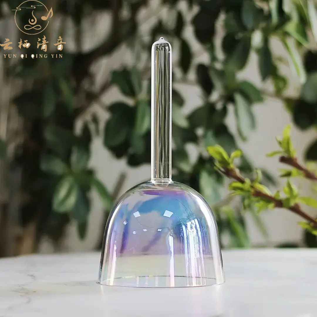 Tibetan Singing Bowl - Mangkuk Kristal Kuarsa Bening Tiup dengan