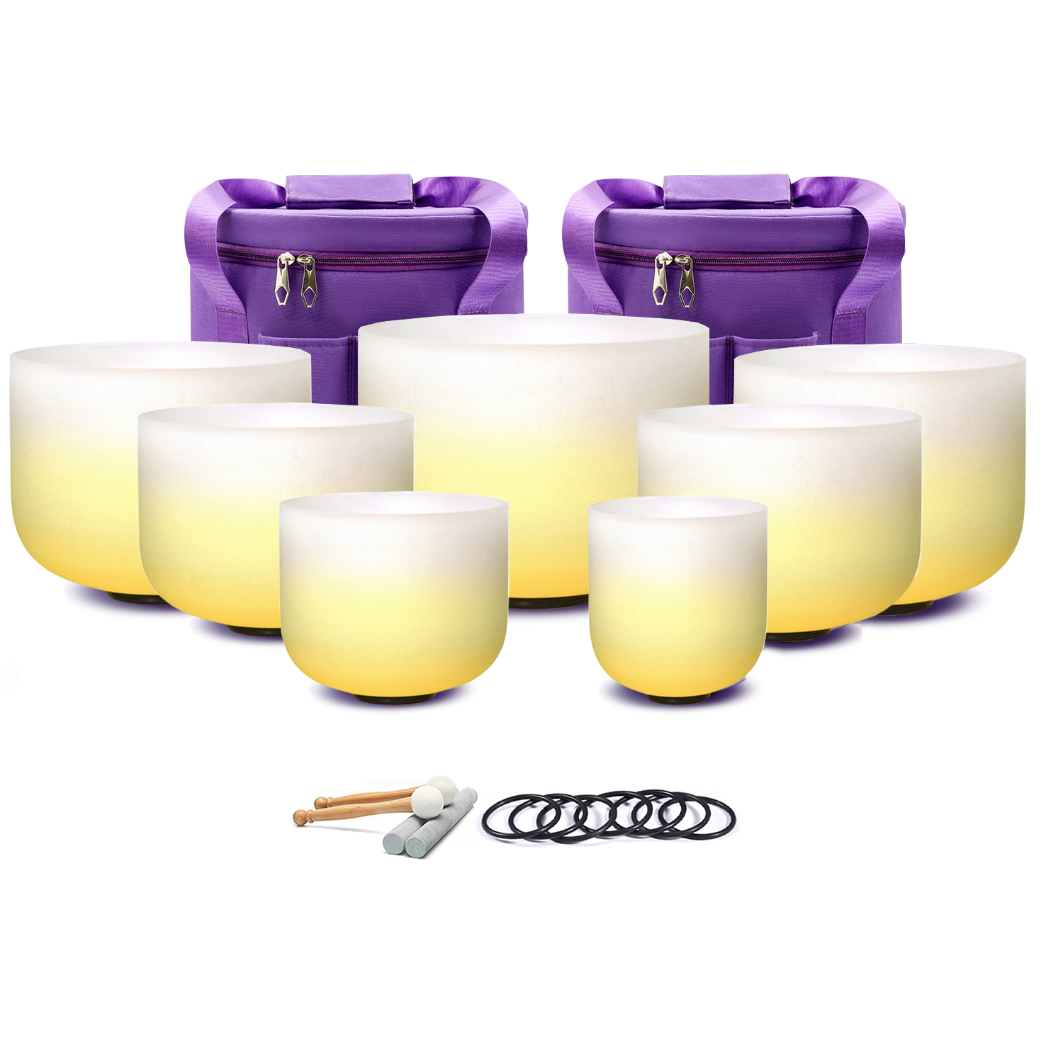 Tibetan Singing Bowl - Hye-eun 6-12/7-12 inci 7pcs Set Mangkuk