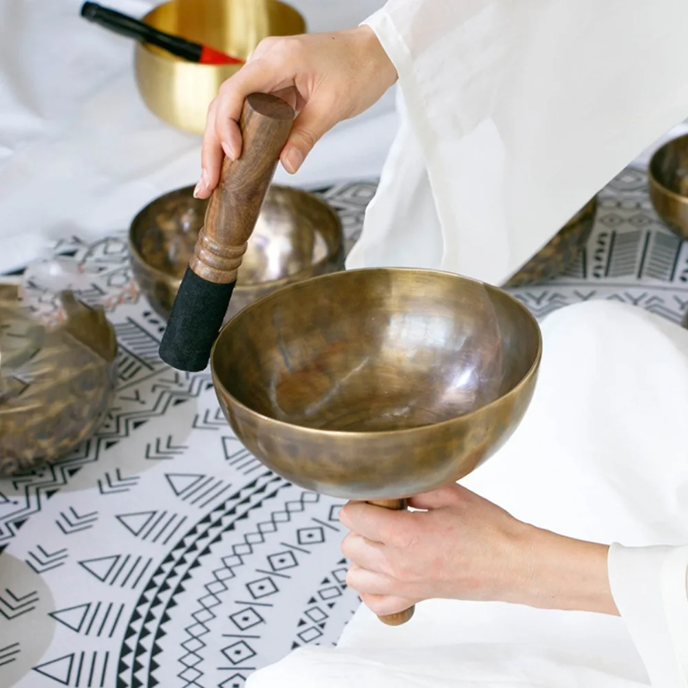 Tibetan Singing Bowl - Mangkuk menyanyi genggam Nepal, mangkuk suara