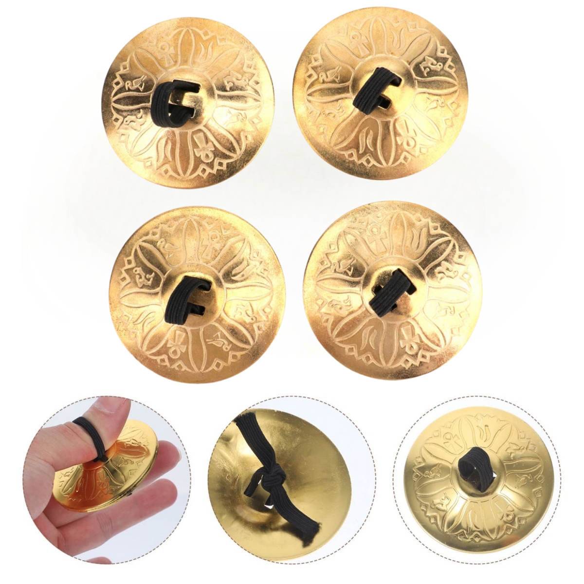Musical Instrument With Hand - 4 Buah Simbal Jari Tembaga Mini