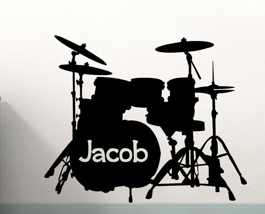 Musical Instrument With Names - Drum Set Dinding Kustom Nama Alat