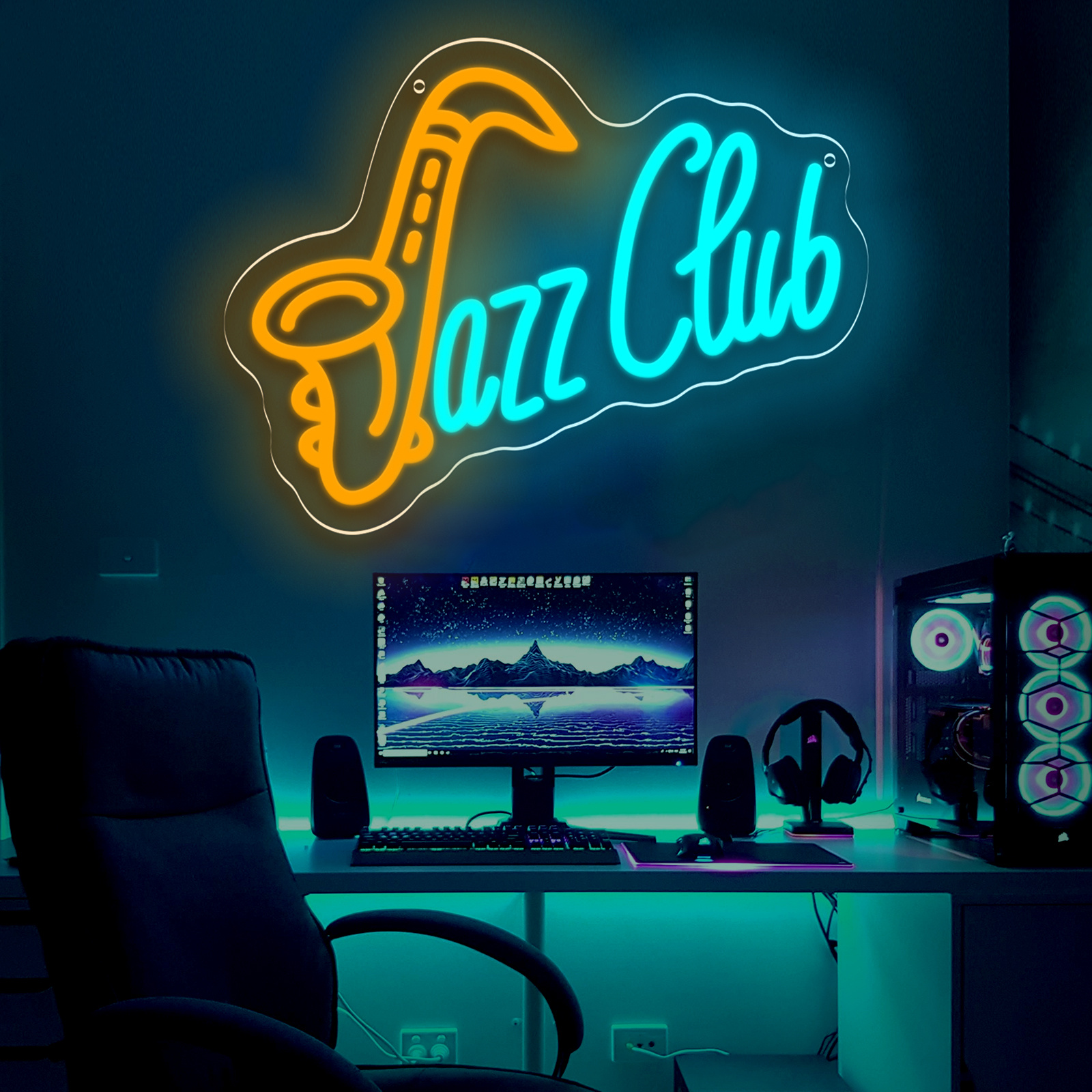 Lampu Neon LED Klub Jazz Lampu - Musical Instrument Image ulasan dan harga