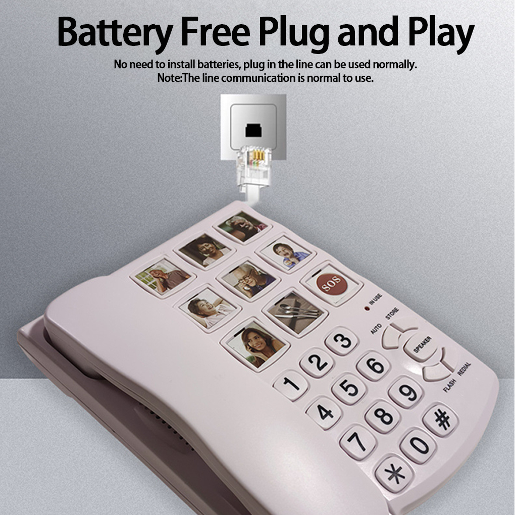 Telepon Kabel Tombol Besar den - Musical Instrument Image ulasan dan harga