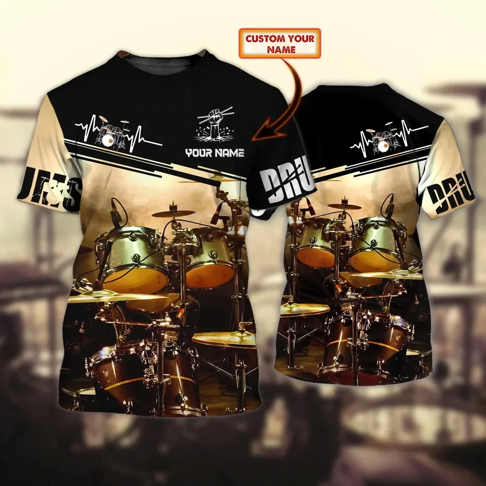 Kaus Pria Musim Panas Cetak Se - Musical Instrument With Names ulasan dan harga