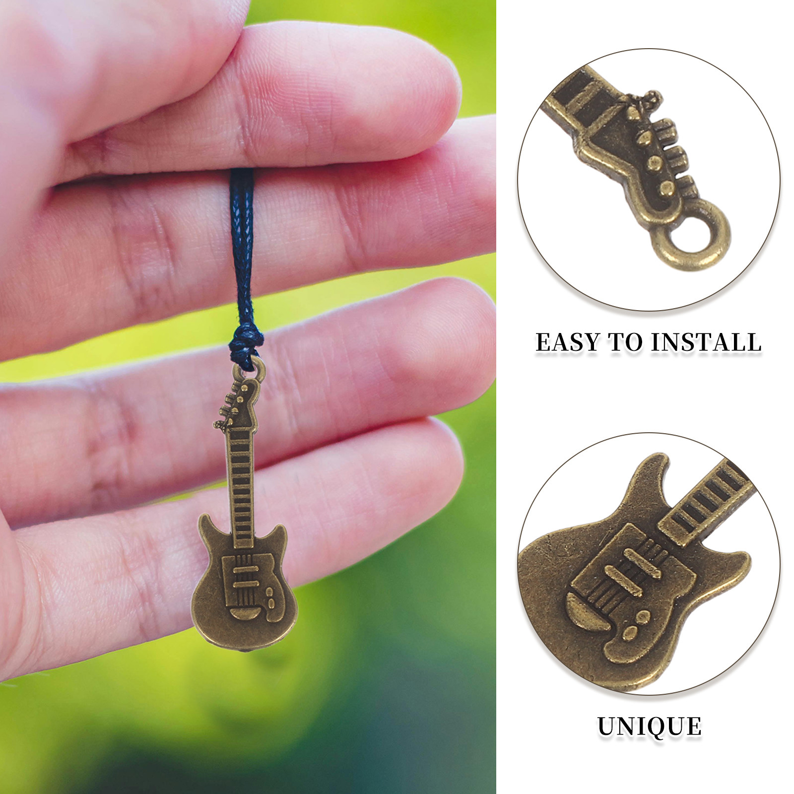 50 Buah Liontin Gitar Rustic,  - Musical Instrument Jewelry ulasan dan harga