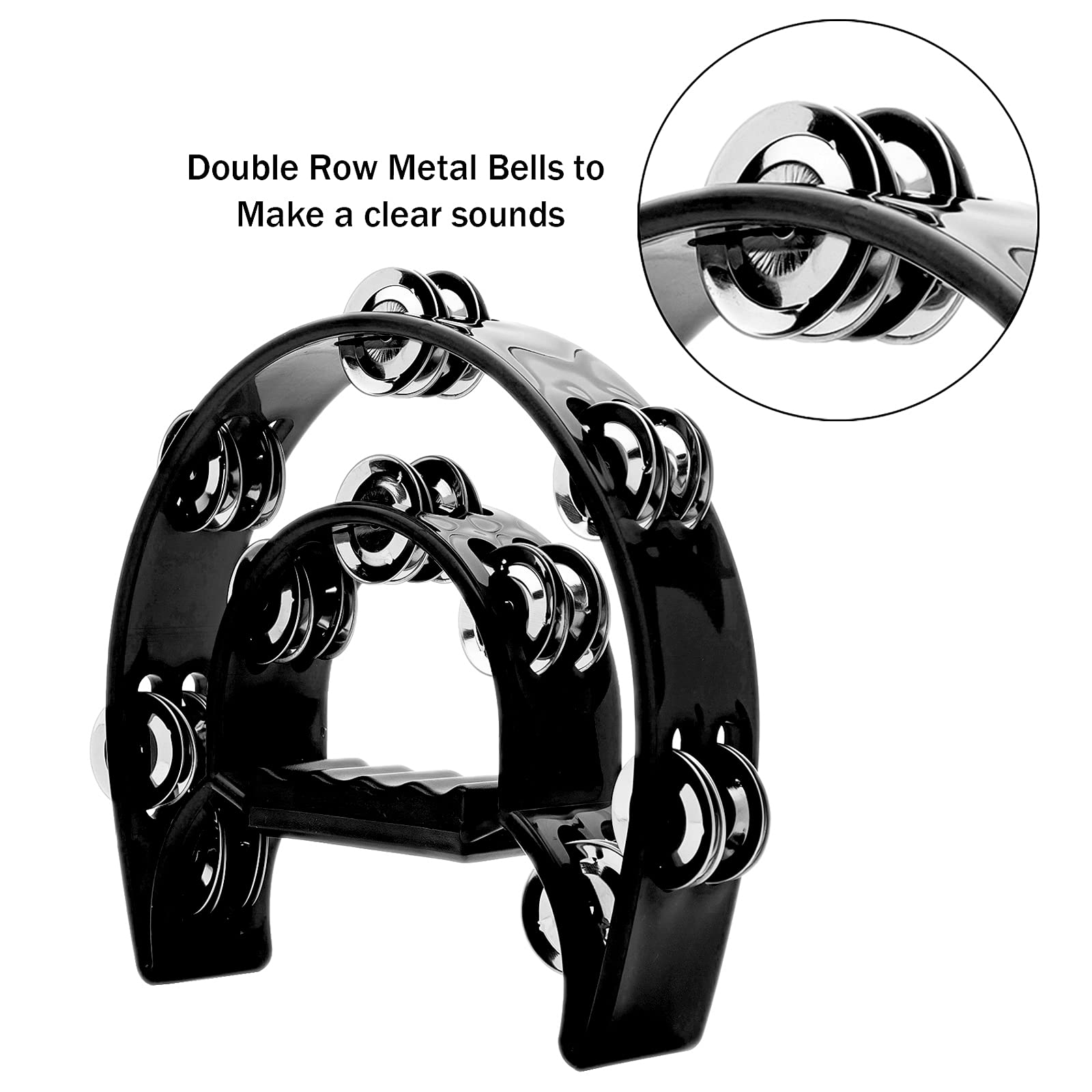 Tamborine Double Row Metal jin - Musical Instrument With Hand ulasan dan harga