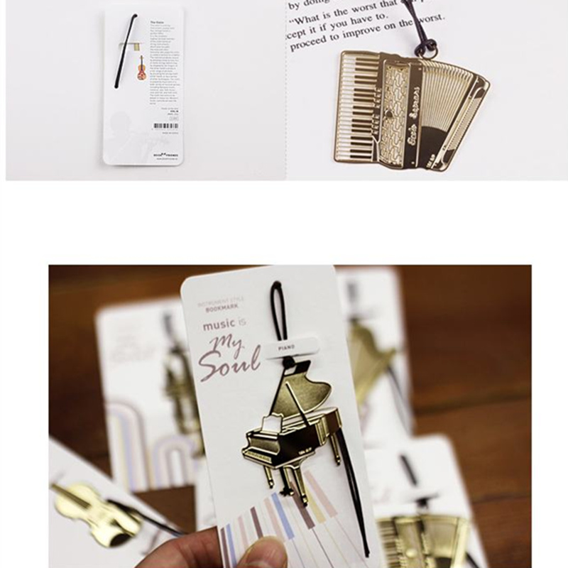 6Pcs Musik Bookmark Logam Warn - Musical Instrument Veena ulasan dan harga