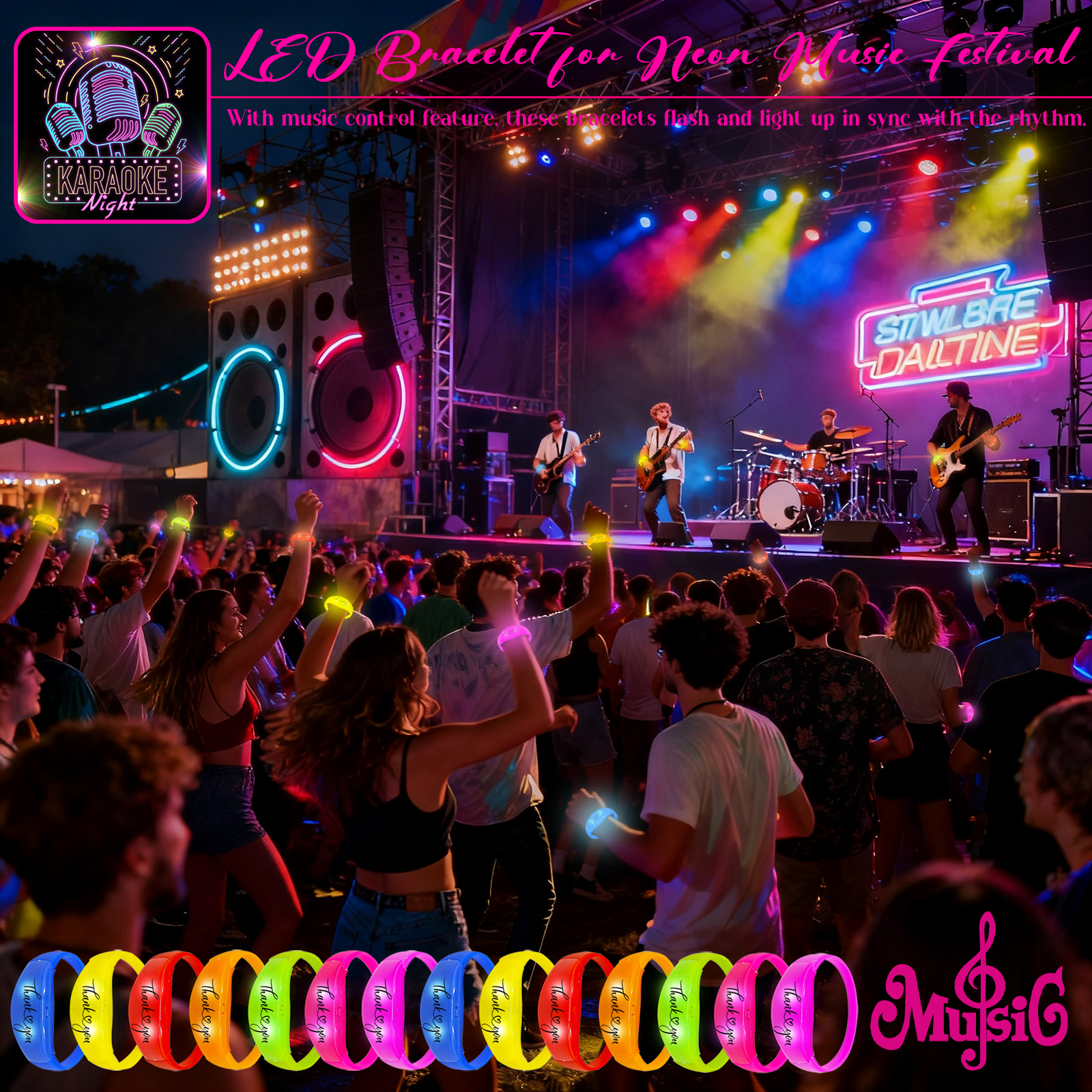 20-200 Buah Gelang LED Aktif d - Musical Instrument Jewelry ulasan dan harga