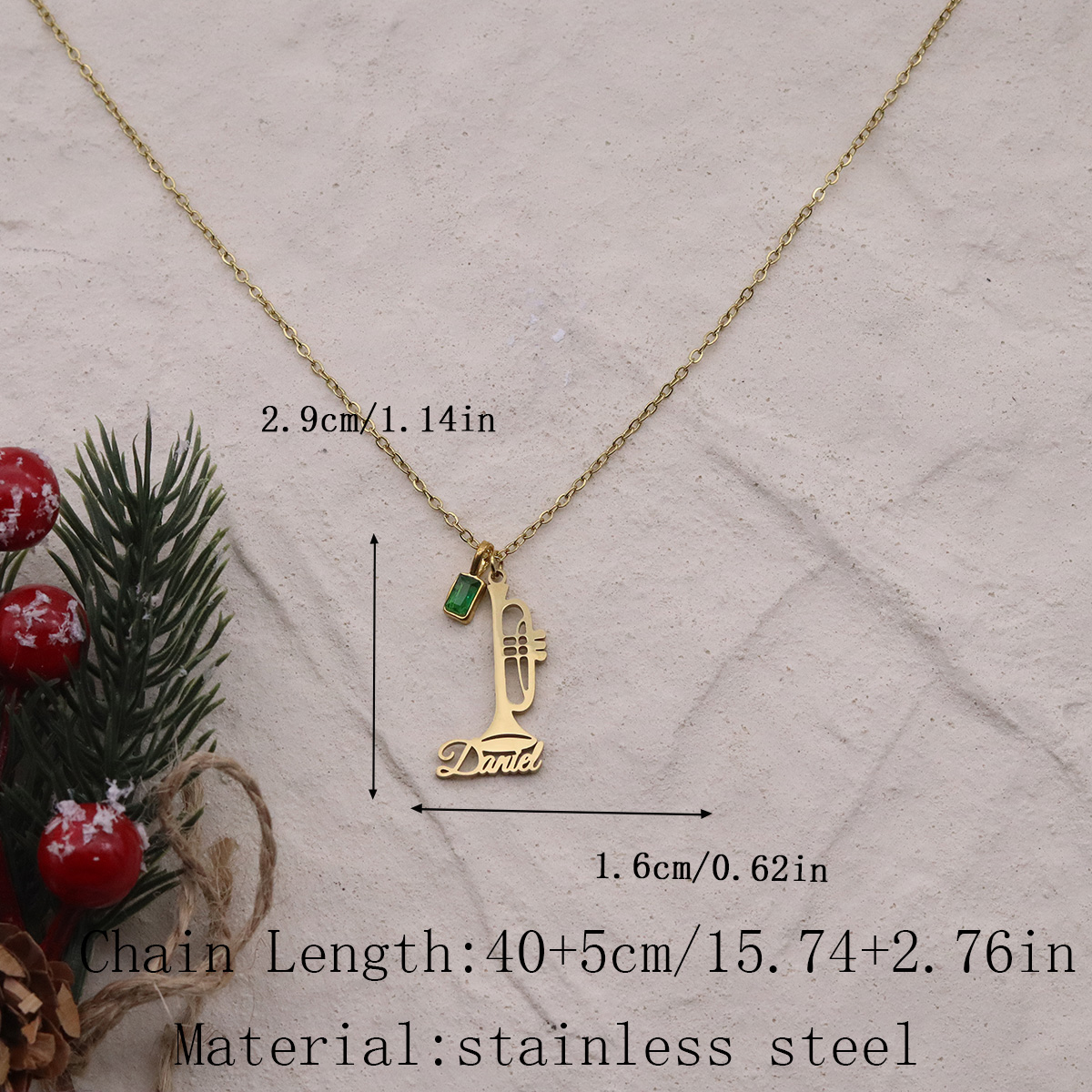 Kalung Terompet Nama Kustom Ba - Musical Instrument With Names ulasan dan harga