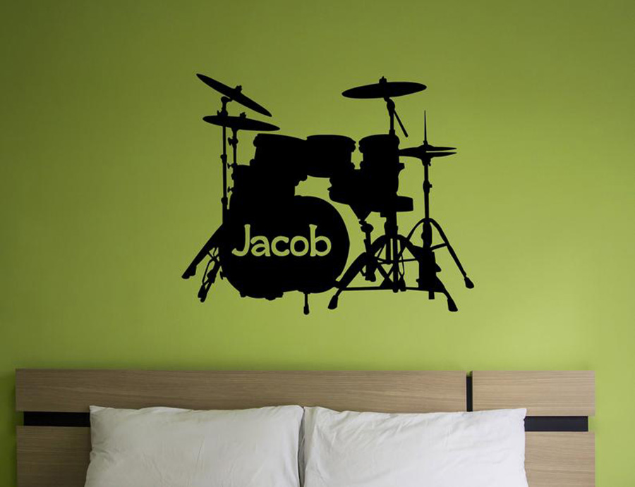 Drum Set Dinding Kustom Nama A - Musical Instrument With Names ulasan dan harga